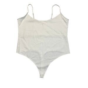 Good American spaghetti tank scuba bodysuit WHITE